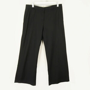Theory Classic Black Wool Wide Leg Trouser Pants
